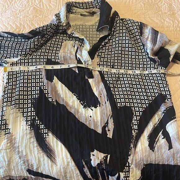 Josie Natori Silk and Cotton Blouse, Size Small - Picture 7 of 12